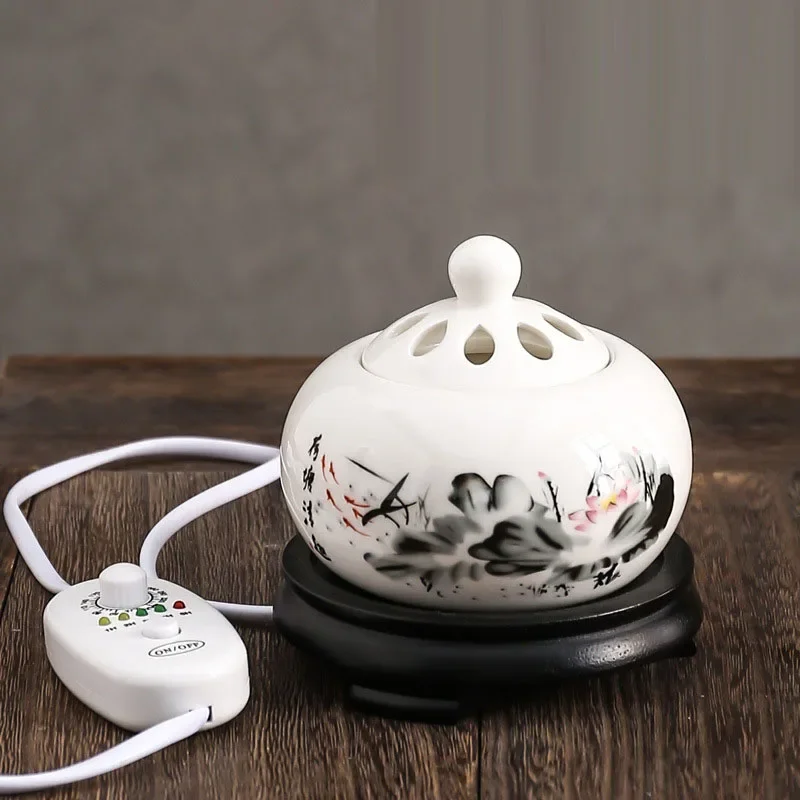 Ceramic Oil Burner - Yxy-タイマー付き電子香炉,エッセンシャルオイル,110V/220V,家庭,オフィス用