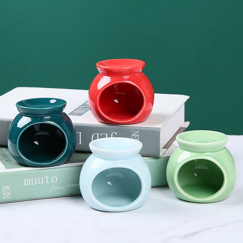 Ceramic Oil Burner - 磁器アロマバーナーエッセンシャルオイル Furance ミニキャンドルホルダー無地セラミック工芸品フレグランスアイテムリビングルーム家の装飾