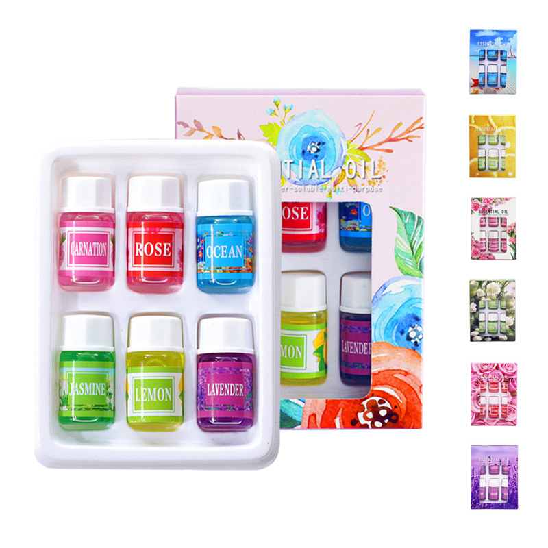 Home Fragrance For Sale - ホットセール 3ml アロマセラピーエッセンシャルオイルセット、6種類の天然フレグランスオイル、長時間持続する香り、家庭用車載加湿器ディフューザー用