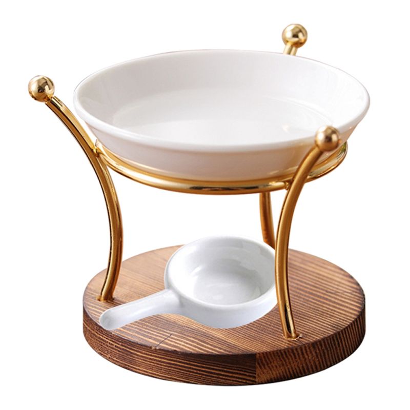 Ceramic Oil Burner - J1UL1N ランプストーブ エッセンシャルオイルバーナー セラミックディフューザー 鉄製装飾炉ホルダー オフィス用ワックスメルト暖炉