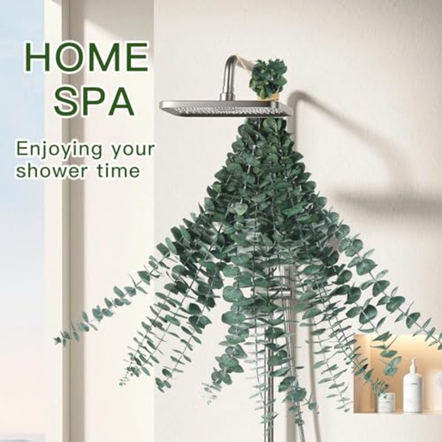 乾燥したユーカリの茎、シャワー用、17インチの天然本物のユー - Home Fragrance Eucalyptus のレビューと価格