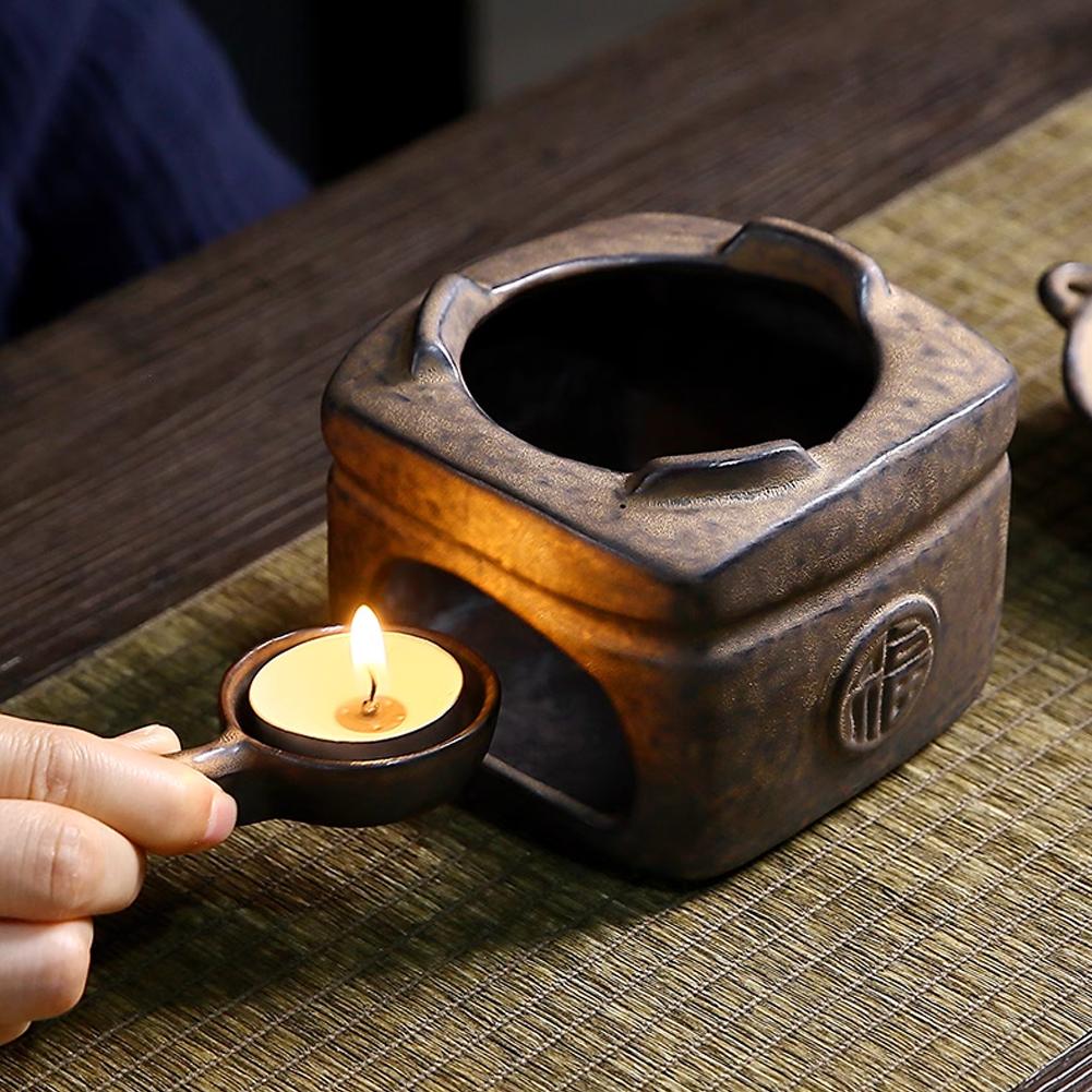 アロマセラピー アロマバーナー 3 in 1 粗陶器 ティー - Ceramic Oil Burner のレビューと価格