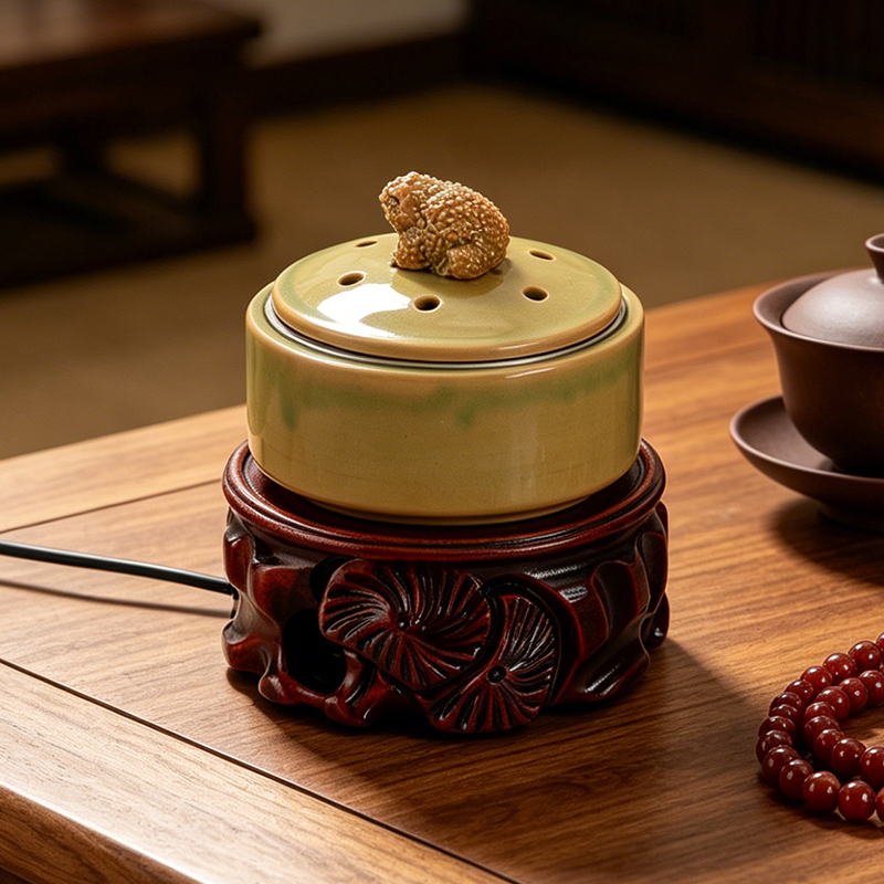 セラミック電子香炉内蔵LEDライトタイミング調整可能な温度エ - Ceramic Oil Burner のレビューと価格