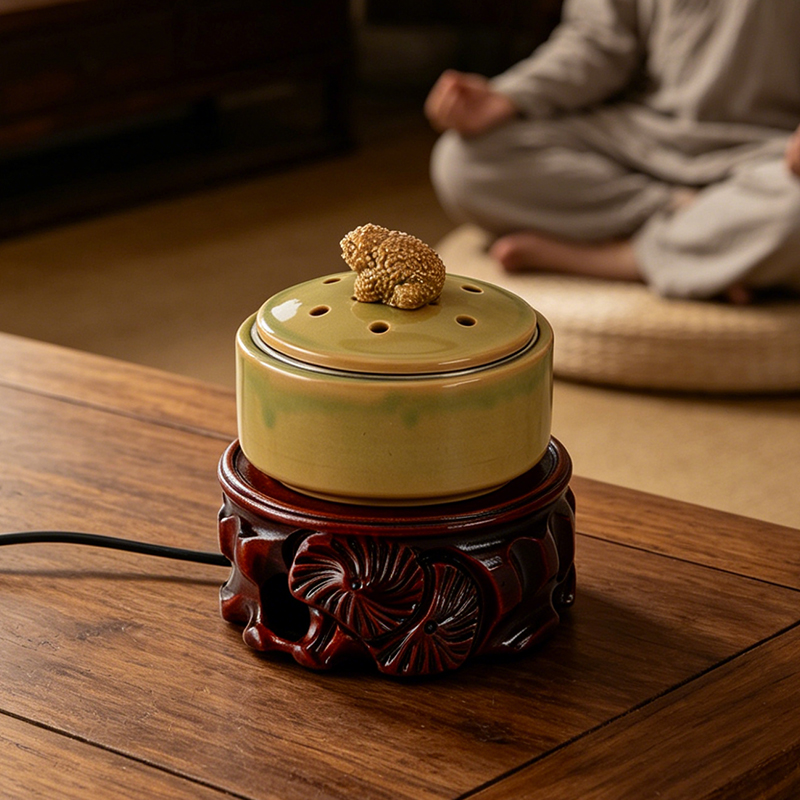 セラミック電子香炉内蔵LEDライトタイミング調整可能な温度エ - Ceramic Oil Burner のレビューと価格