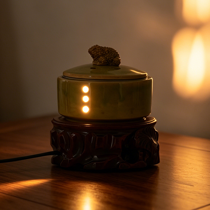 セラミック電子香炉内蔵LEDライトタイミング調整可能な温度エ - Ceramic Oil Burner のレビューと価格