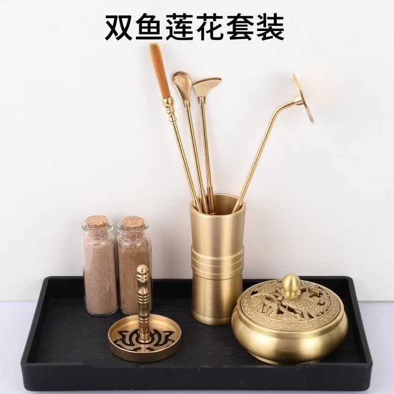 純銅線香ホルダーセット,手作りのストーブツール,伝統的な禅, - Xmas Home Fragrance のレビューと価格