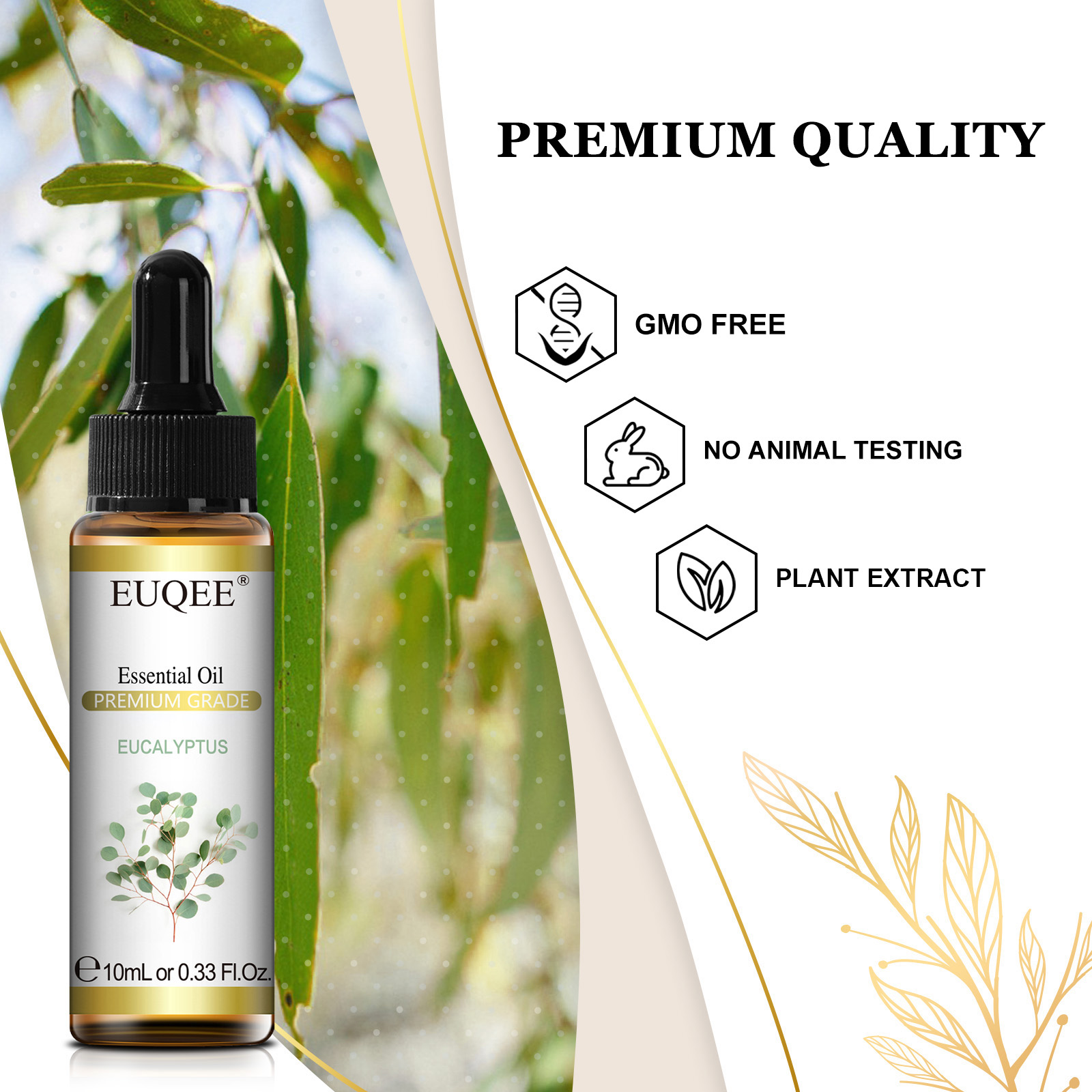 EUQEE 10 ミリリットル天然エッセンシャルオイルユーカ - Home Fragrance Eucalyptus のレビューと価格