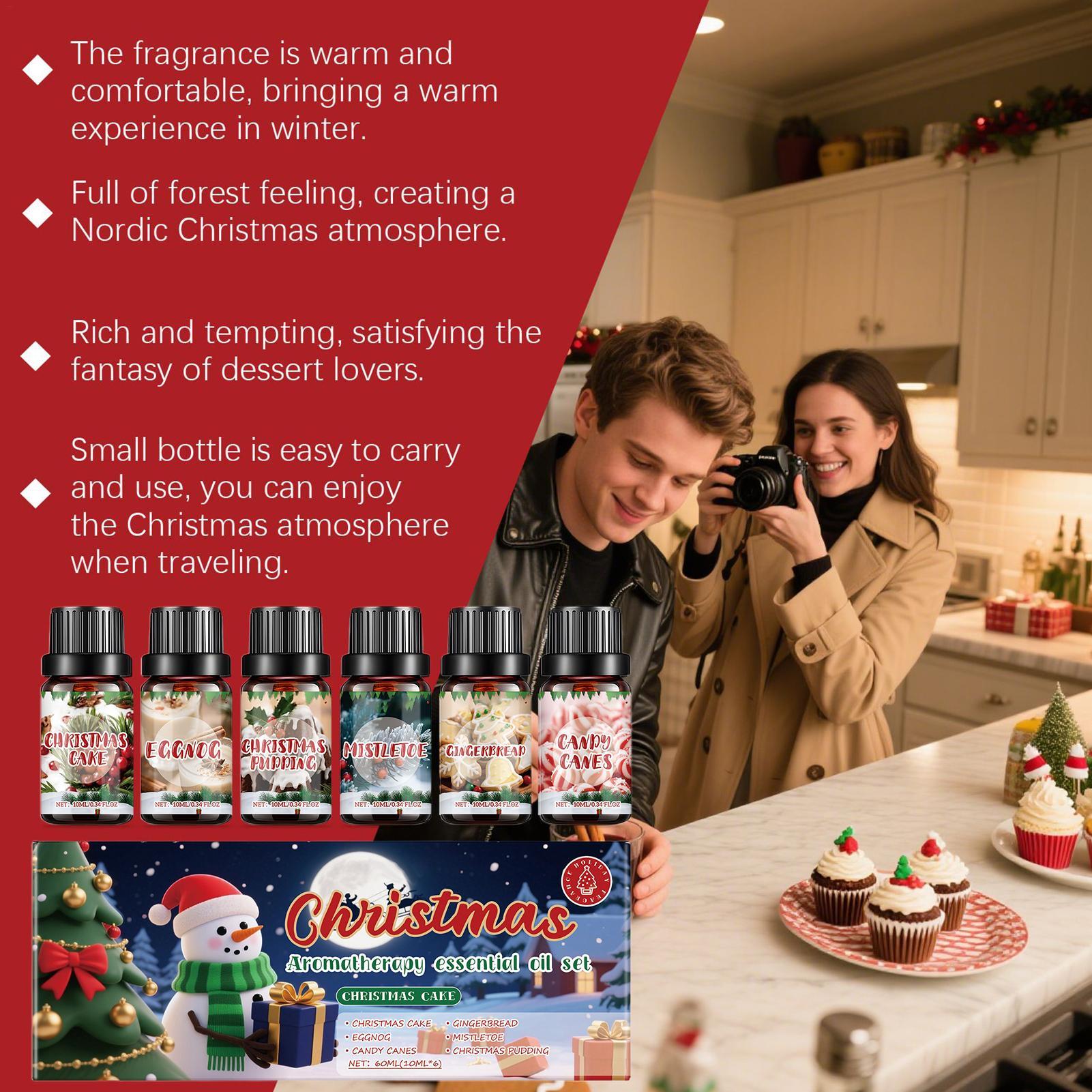6個のクリスマスフレグランスオイルセット、アロマセラピーディ - Xmas Home Fragrance のレビューと価格