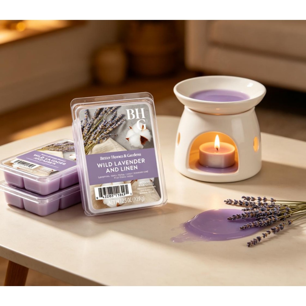 2.5オンスの香り付きワックスメルト、ワイルドラベンダー＆リ - Home Fragrance Linen のレビューと価格