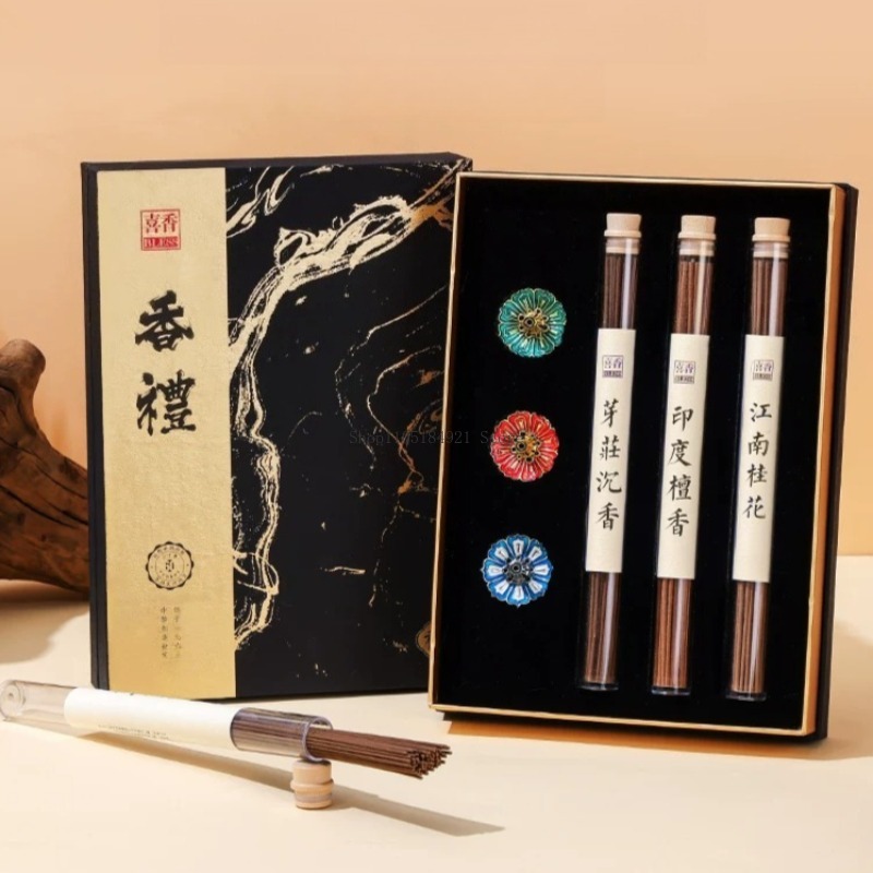 ギフトボックス入り線香セット 天然白檀/沈香/アンバーグリス - Home Fragrance Natural のレビューと価格