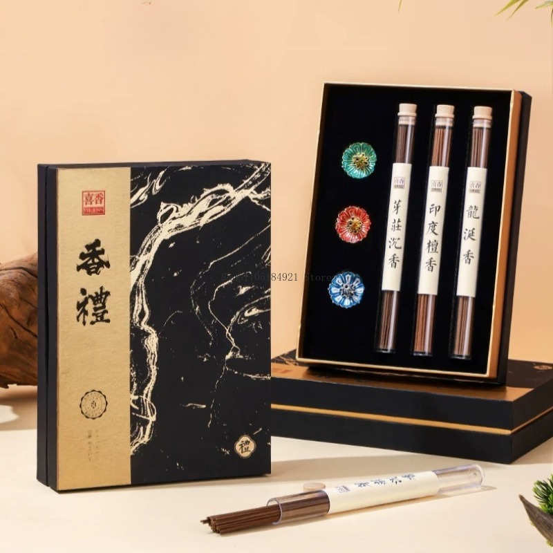 ギフトボックス入り線香セット 天然白檀/沈香/アンバーグリス - Home Fragrance Natural のレビューと価格