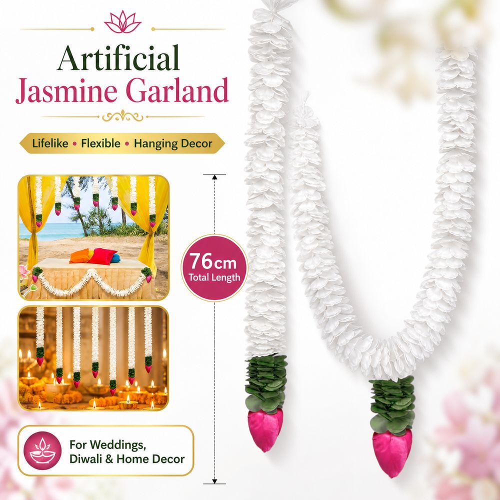 1/3 個プラスチック人工ジャスミンガーランドリアルな花白い - Home Fragrance Jasmine のレビューと価格