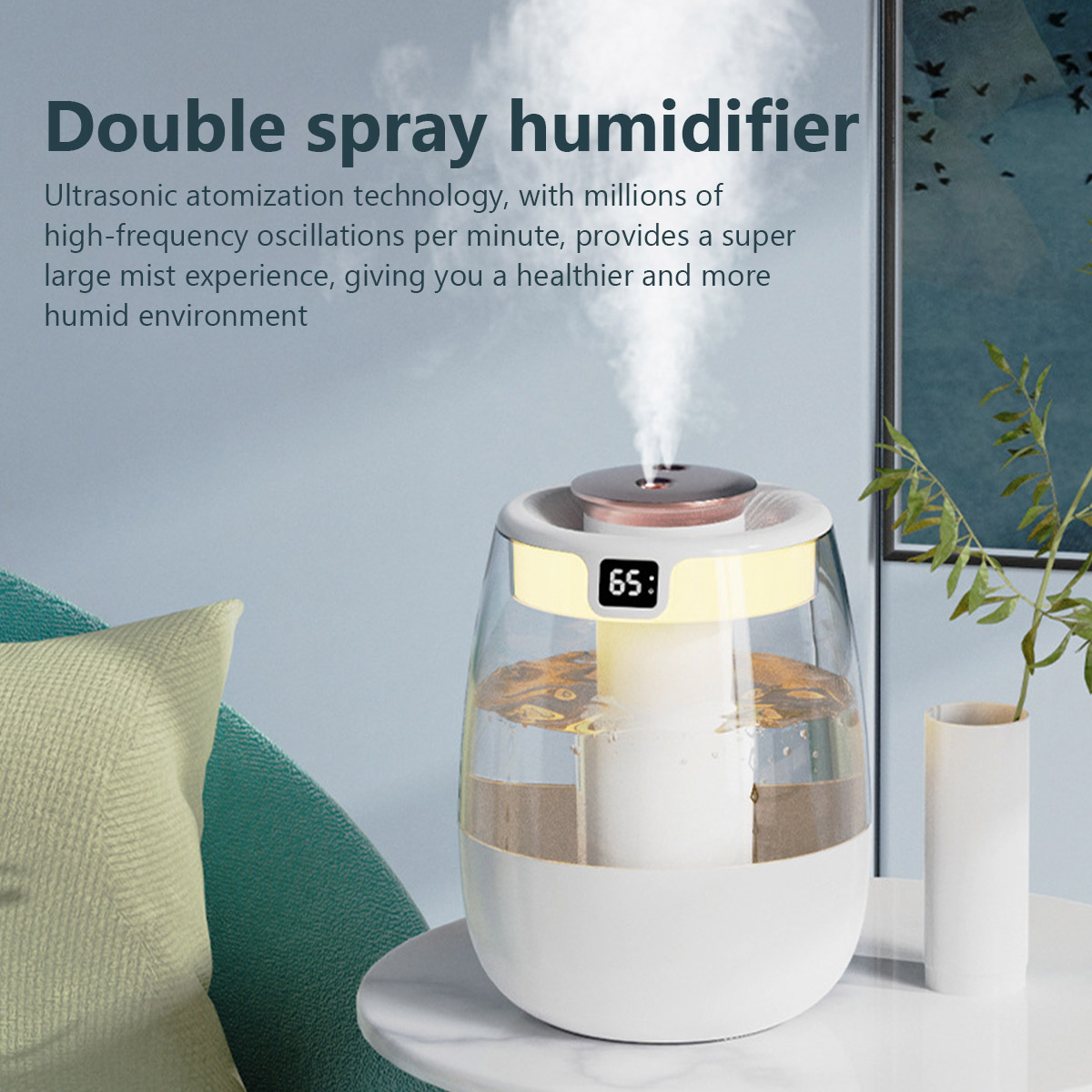 1.3L 空気加湿器ダブルスプレーポートクールミストメーカー - Home Fragrance Mist のレビューと価格