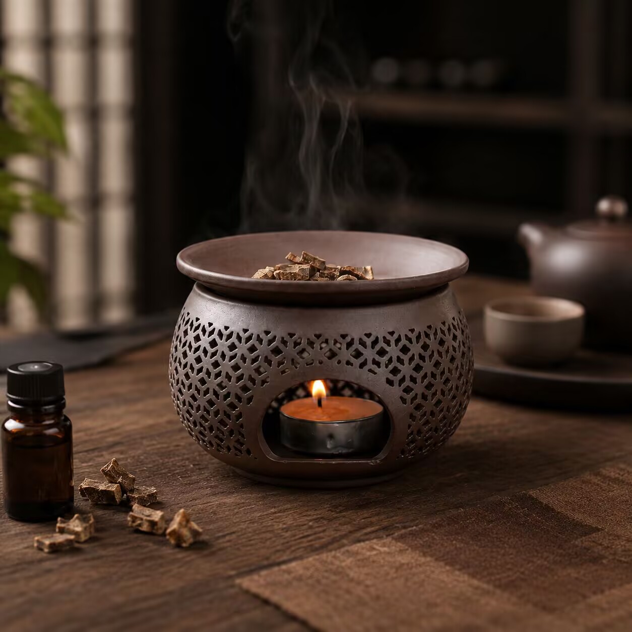 セラミック彫刻香炉屋内アロマディフューザーエッセンシャルオイ - Ceramic Oil Burner のレビューと価格